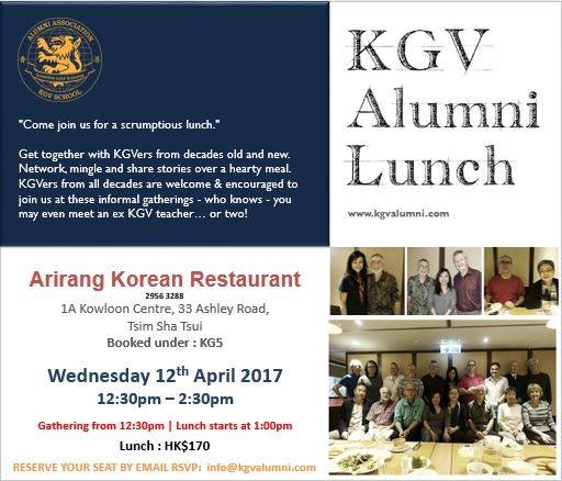 April Alumni Lunch in TST, Kowloon